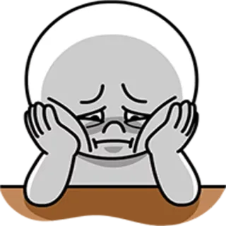 😔 triste, emoji, arrabbiato, cupo, umore, adesivo telegram sticker