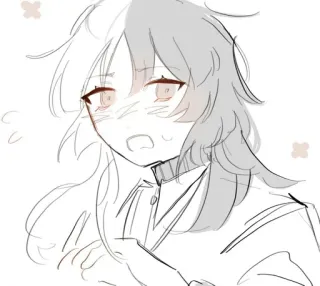 😨 Anime, Manga, Ilustrasi, Karakter, Sketsa, Gambar, Seni telegram sticker