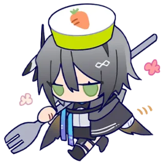🍰 Anime, Chibi, Đầu bếp, Cà rốt, Dễ thương telegram sticker