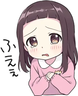 😢 ぶええ pianto, anime, ragazza, triste, emotivo, kawaii telegram sticker
