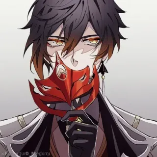 💠 Zhongli Genshin Impact anime, video game, genshin impact, zhongli, character, mask whatsapp sticker