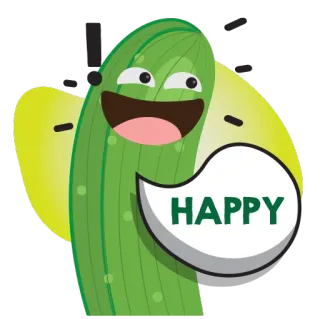 😄 HAPPY кактус, счастливый, милый, растение, улыбающийся, мультяшный telegram sticker