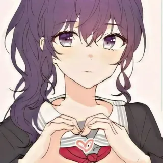 🕳 Anime, Ragazza, Cuore, Carino, Cartone animato, Amore telegram sticker