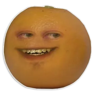 😬 Annoying Orange frutta, fastidioso, arancia, personaggio, commedia telegram sticker