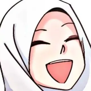🌺 cartone animato, donna, hijab, sorriso, felice, anime, allegro whatsapp sticker