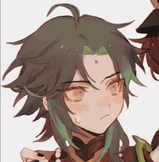 😥 Xiao Genshin Impact anime, video game, Genshin Impact, Xiao, character, illustration telegram sticker