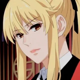 🦮 Mary Saotome Kakegurui anime, rubia, chica, personaje, kakegurui, mary saotome telegram sticker