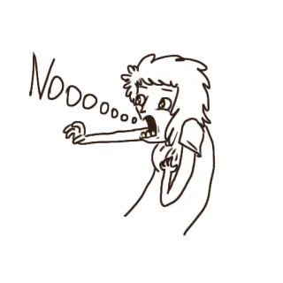 ✋ NOOOOOOO Schrei, Angst, Verzweiflung, Cartoon, Ausruf telegram sticker