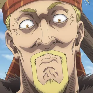 🛡 Askeladd Vinland Saga Anime, Viking, Vilain, Expression, Manga, Déterminé telegram sticker