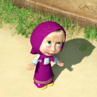 🤷‍♀ Masha Masha and the Bear cartoon, meisje, kind, animatie telegram sticker