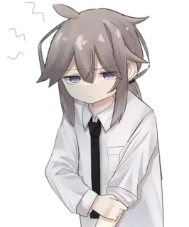 😠 anime, cartoon, sad, monochrome, boy telegram sticker