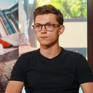 😐 Tom Holland acteur, portrait, homme, lunettes, célébrité telegram sticker