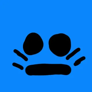 😳 rosto, desenho animado, simples, azul, preto telegram sticker
