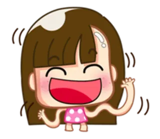 😀 cartoon, girl, cute, happy, animation whatsapp sticker