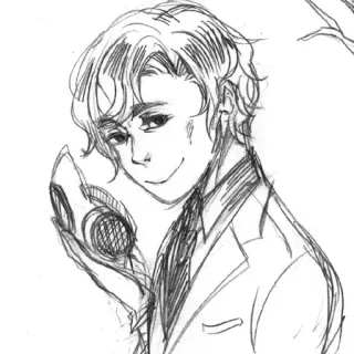 🧪 boceto, dibujo, máscara, traje, personaje, monocromo telegram sticker