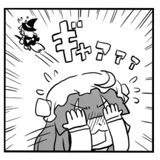 😫 ギャッ manga, witch, sweets, cute, kawaii telegram sticker