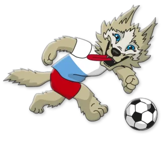 🏃 Zabivaka 2018 FIFA World Cup Wolf, Maskottchen, Fußball, Fußball, Sport, Zabivaka telegram sticker