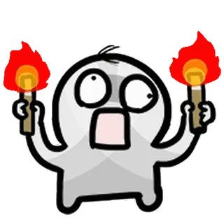 🤬 Cartoon, Fackel, Feuer, Verängstigt, Ausdruck, Sticker whatsapp sticker