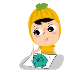 🎨 cartone animato, disegno, personaggio, arte, bambino telegram sticker
