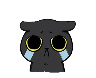 🐾 chat, triste, pleure, animal, dessin animé telegram sticker