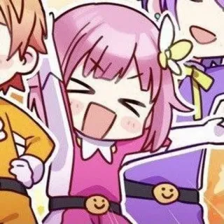 😄 Anime, Desenho animado, Fofo, Kawaii, Feliz, Celebração whatsapp sticker