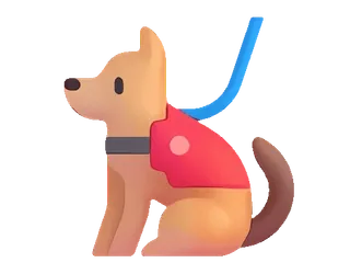 🦮 dog, animal, pet, leash, cartoon, domestic animal telegram sticker