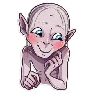 ☺️ Gollum Lord of the Rings criatura, fantasía, dibujos animados, gollum, mono telegram sticker