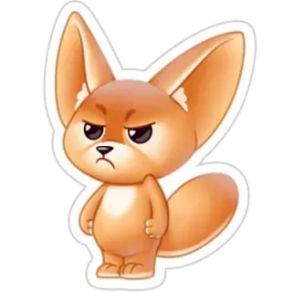😠 zorro fénec, enojado, dibujos animados, animal telegram sticker