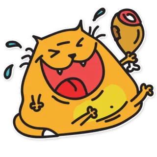 😂 cat, cartoon, laughing, food, animal, humor, funny, joyful telegram sticker