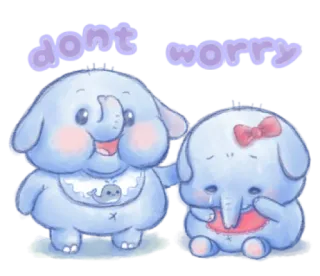 🍯 dont worry Elefant, süß, Cartoon, skurril, Ermutigung telegram sticker