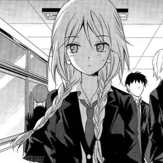 📓 Anime, Manga, Schulmädchen, Uniform, Zöpfe, Japanisch telegram sticker