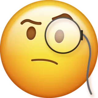 🧐 Emoji, Monokel, Denken, Intellektuell, Klug, Gesicht whatsapp sticker