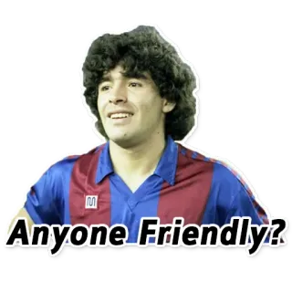 👋 Diego Maradona Anyone Friendly? soccer, football, maradona, friendly, sport telegram sticker
