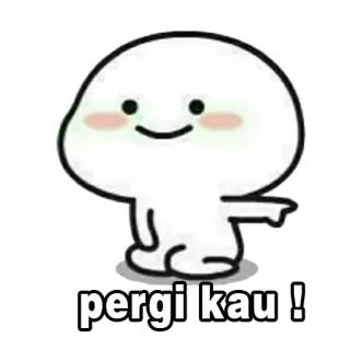 😒 pergi kau ! cartoon, character, pointing, indonesian telegram sticker