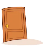 🦶 door, entrance, wood, cartoon telegram sticker