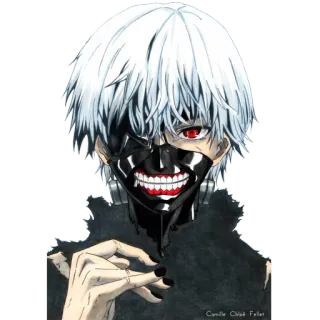 😙 Ken Kaneki Tokyo Ghoul Аниме, Манга, Токийский гуль, Кен Канеки, Гуль, Маска, Персонаж telegram sticker
