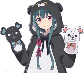 🐾 Chica anime, Oso, Lindo, Dibujos animados, Kawaii, Personaje whatsapp sticker