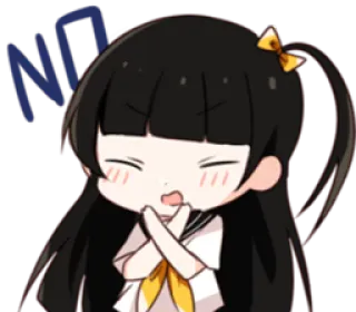 🙅 NO anime, girl, cute, no, rejection whatsapp sticker
