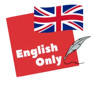 🇬🇧 English Only Język angielski, Nauka języków, Tylko angielski, Naklejka językowa telegram sticker
