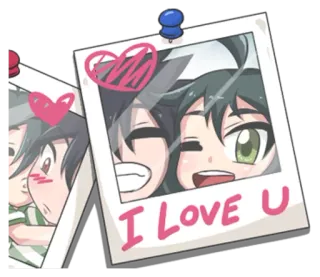 💖 I love U love, anime, cartoon, heart telegram sticker