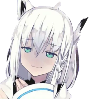 🌽 Shirakami Fubuki anime, girl, fox girl, vtuber, hololive, fubuki, smug telegram sticker