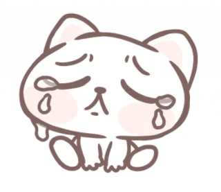 🎀 mèo, buồn, khóc, kawaii, dễ thương, nhãn dán, hoạt hình, động vật telegram sticker