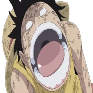 😭 Monkey D. Luffy One Piece Anime, Manga, One Piece, Monkey D. Luffy, Kartun whatsapp sticker