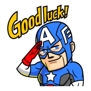 😃 Captain America Good luck! superhero, marvel, captain america, good luck whatsapp sticker