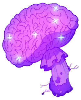 ✨ cerveau, violet, pailleté, dessin animé, magie, fantaisie telegram sticker