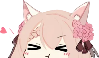 💖 девочка-кошка, аниме, каваий, милый, розовый, цифровое искусство telegram sticker