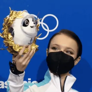 🥇 JO, Athlète, Patinage artistique, Gagnant, Médaille, Récompense telegram sticker