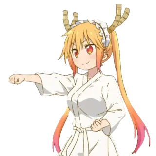 😉 Tohru Miss Kobayashi's Dragon Maid Тору, Дракон-горничная Кобаяши, Аниме, Дракон, Карате, Боевые искусства, Драка telegram sticker