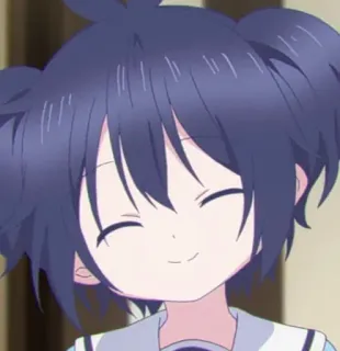 😊 anime, girl, character, smiling, cartoon, cute, blue hair telegram sticker