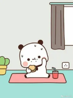 🍓 lindo, panda, sándwich, dibujos animados, bebida, kawaii whatsapp sticker